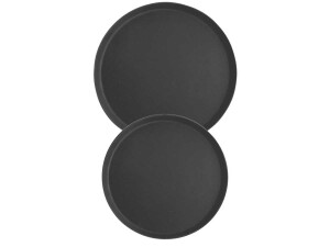 Tablett rund, mit rutschhemmender Oberfläche, schwarz, Ø 40,5 cm, Höhe 2,5 cm