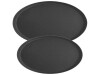 Tablett oval, mit rutschhemmender Oberfläche, schwarz, oval, BTH 510 x 635 x 25 mm