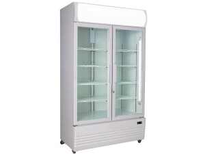 Kühlschrank mit 2 Glastüren, auf Rollen,...