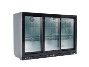 Barkühlschrank Basic, 3 Schiebetüren, 320 Liter, LED-Beleuchtung, BTH 1350 x 520 x 900 mm