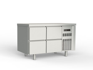 Kühltisch PROFI aus Edelstahl, Inhalt 258 Liter, 4...
