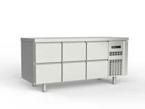Kühltisch PROFI aus Edelstahl, Inhalt 403 Liter, 6...